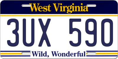 WV license plate 3UX590