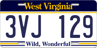 WV license plate 3VJ129