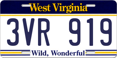 WV license plate 3VR919