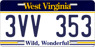 WV license plate 3VV353
