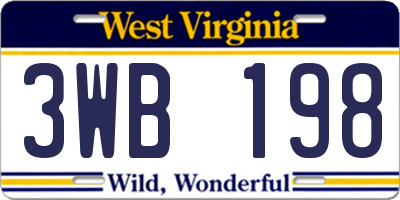 WV license plate 3WB198
