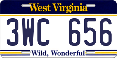 WV license plate 3WC656