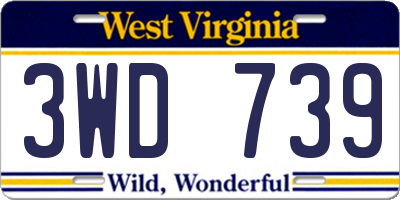WV license plate 3WD739