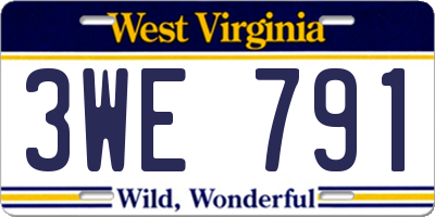 WV license plate 3WE791