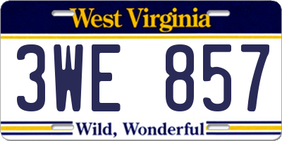 WV license plate 3WE857