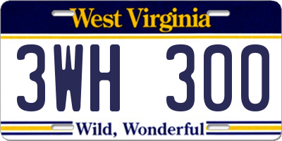 WV license plate 3WH300