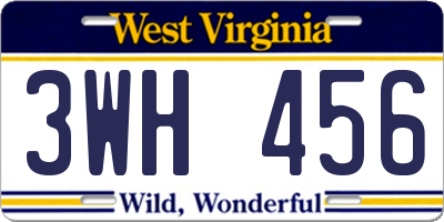 WV license plate 3WH456