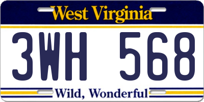 WV license plate 3WH568
