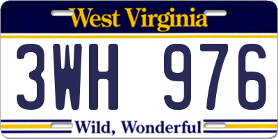 WV license plate 3WH976