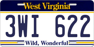 WV license plate 3WI622