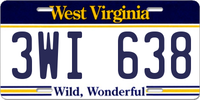 WV license plate 3WI638