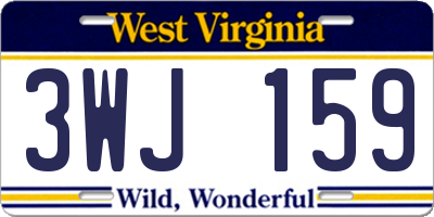 WV license plate 3WJ159