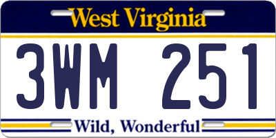 WV license plate 3WM251