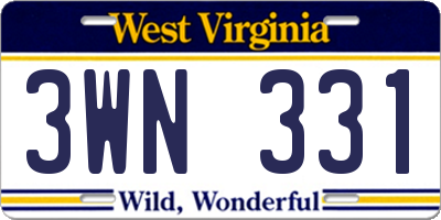 WV license plate 3WN331