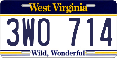 WV license plate 3WO714