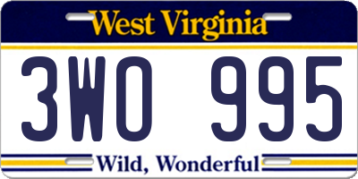 WV license plate 3WO995
