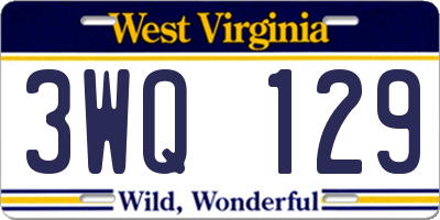 WV license plate 3WQ129