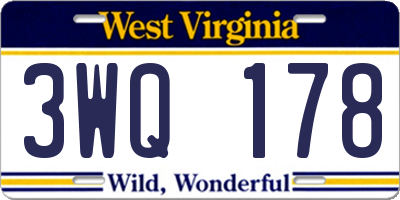 WV license plate 3WQ178