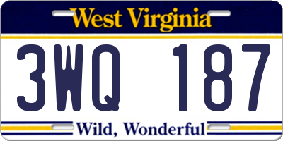 WV license plate 3WQ187