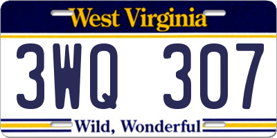WV license plate 3WQ307