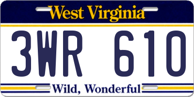 WV license plate 3WR610