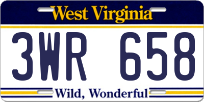 WV license plate 3WR658