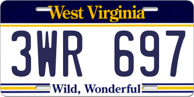 WV license plate 3WR697