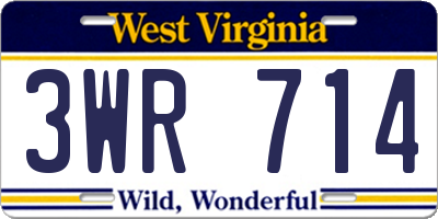 WV license plate 3WR714
