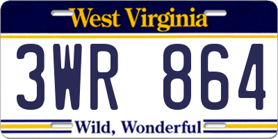 WV license plate 3WR864