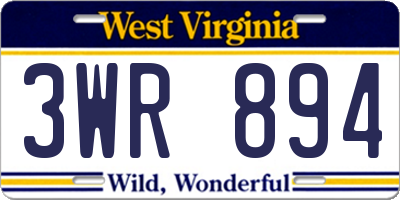 WV license plate 3WR894