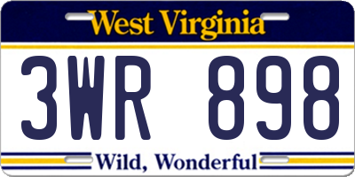 WV license plate 3WR898