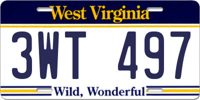 WV license plate 3WT497