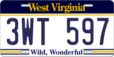 WV license plate 3WT597