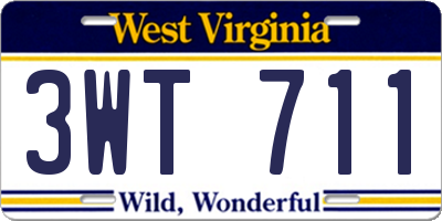 WV license plate 3WT711