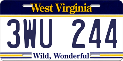 WV license plate 3WU244