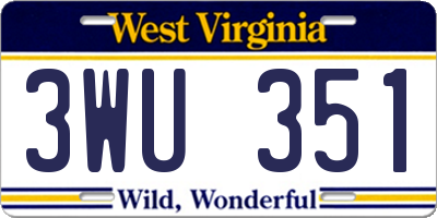 WV license plate 3WU351