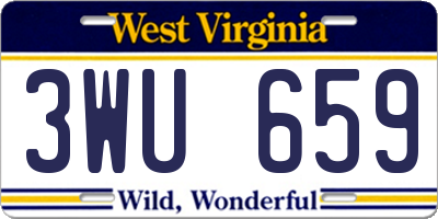WV license plate 3WU659