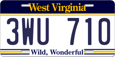WV license plate 3WU710