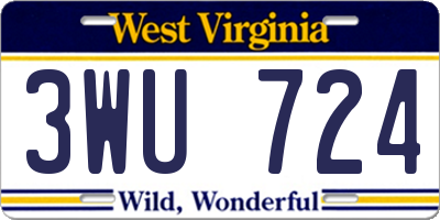 WV license plate 3WU724