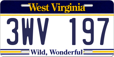 WV license plate 3WV197