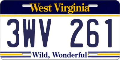 WV license plate 3WV261