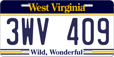 WV license plate 3WV409
