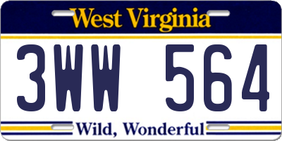 WV license plate 3WW564