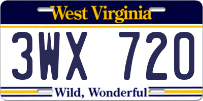 WV license plate 3WX720