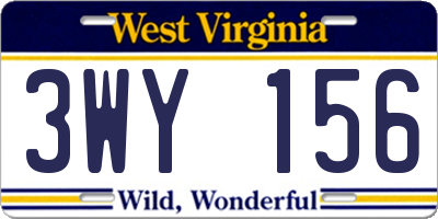 WV license plate 3WY156