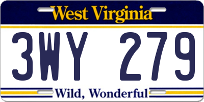 WV license plate 3WY279