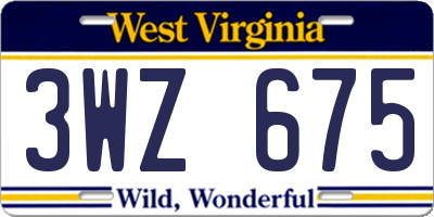 WV license plate 3WZ675