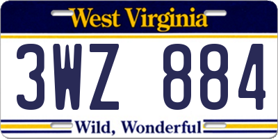 WV license plate 3WZ884
