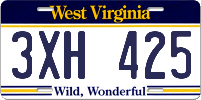 WV license plate 3XH425
