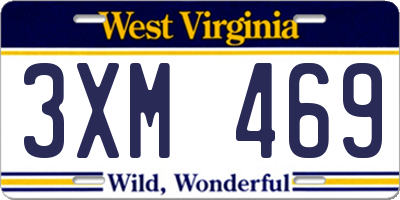 WV license plate 3XM469